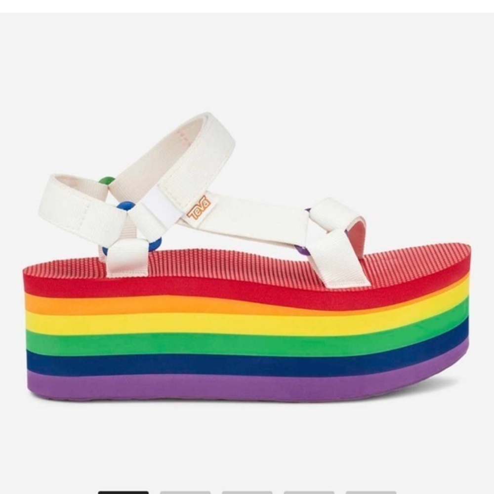 Teva Platform Universal Rainbow Pride Sandals Lgb… - image 1